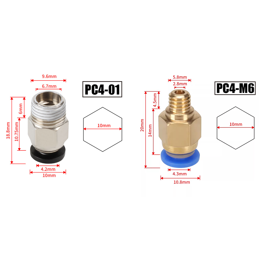 10pcs/lot PC4-M10 Pneumatic Co - đánh giá và giá Ptfe Tape Thread